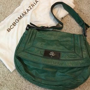 BCBG 100% Leather flap over bag